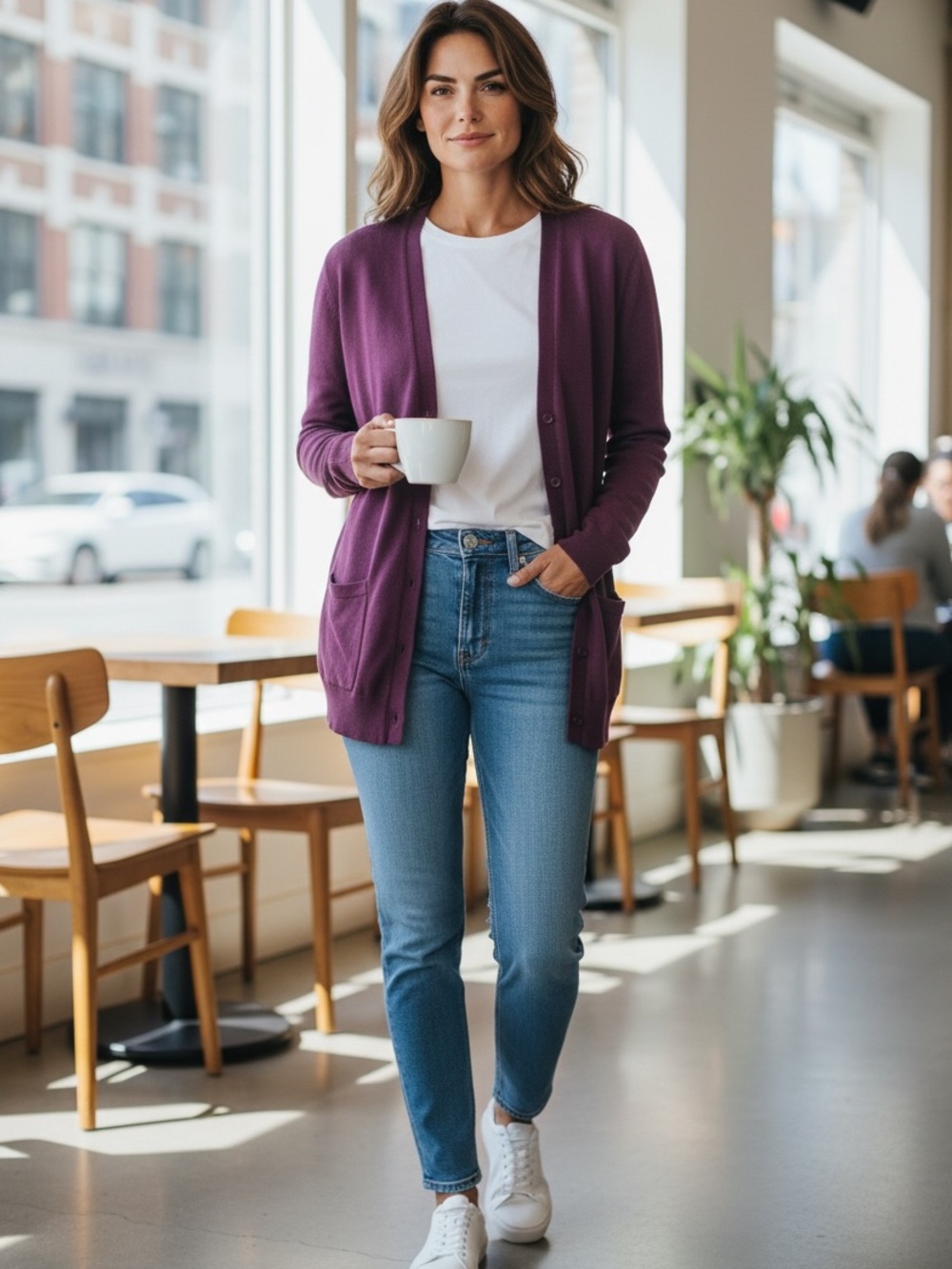 BP purple cardigan, medium